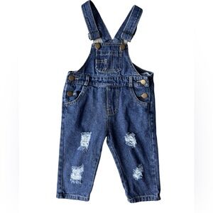 Kidscool Unisex Distressed Denim Overalls | 18-24M